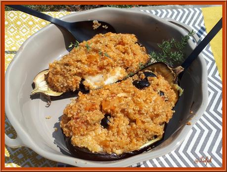 Aubergines farcies au Quinoa Aubergines farcies au Quinoa