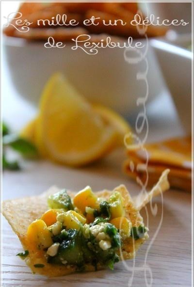 ~Salsa de maïs, de concombre, de féta et de pesto~