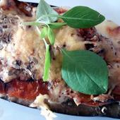 Mise à l'honneur#37 Aubergine farcie tomate coppa aux 2 fromages
