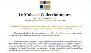 Carré Rive Gauche  « Le mois des collectionneurs » 5/29 Septembre 2018