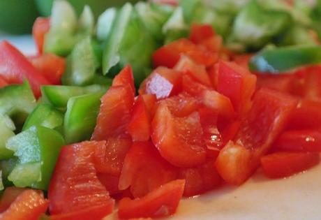 Reste de farce aux poivrons tricolores