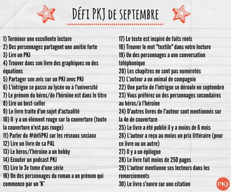 Défi PKJ de Septembre - Le programme