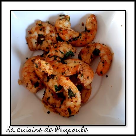 Crevettes sautées à la Coriandre-Persillade-épices Tandoori