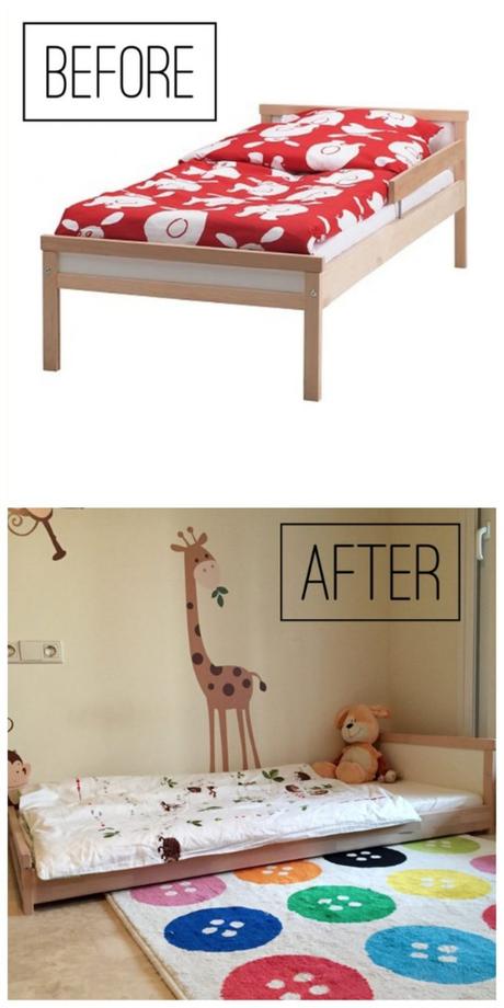 aménagement chambre Montessori lit ikea diy 2 ans blog déco clemaroundthecorner