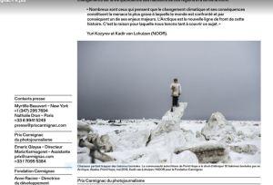 9ème édition du prix Carmignac du photojournalisme -exposition Arctique : nouvelle frontière/ 7 Novembre-9 Décembre 2018