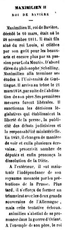La mort du roi Maximilien II annoncée par le Monde illustré.