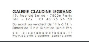 Galerie Claudine Legrand   exposition Pascal Honoré  13 Septembre au 3 Octobre 2018