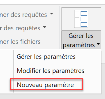 Nouveau paramètre