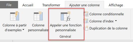 Power Query Appeler Fonction personnalisée