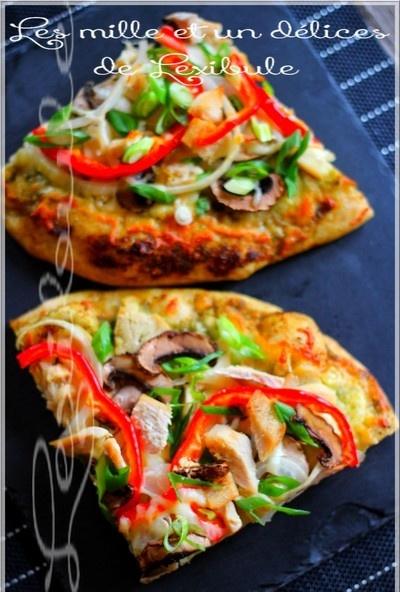 ~Pizza au poulet et au pesto~ ~Pizza au poulet et au pesto~