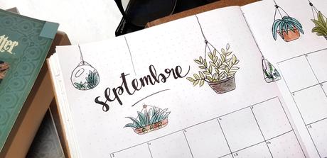 Bullet journal #8  Plantes & livres pour Septembre