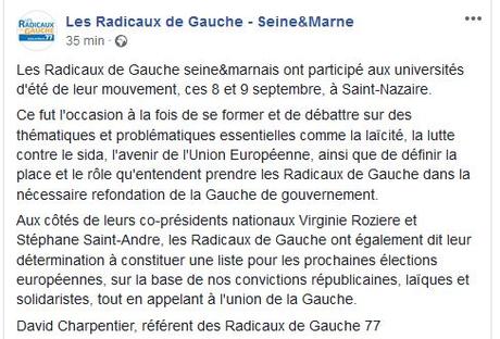 Universités d’été des Radicaux de Gauche – communiqué du RdG 77 1a