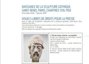 Musée de Cluny  « Naissance de la sculpture gothique » Saint-Denis  Paris Chartres 1135-1150