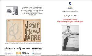 Colloque Palau i Fabre -« confluences poétiques et artistiques « 27/28 Septembre 2018