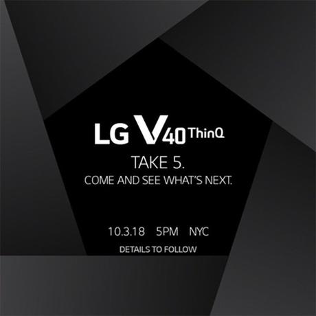 LG V40 ThinQ : une présentation prévue début octobre.