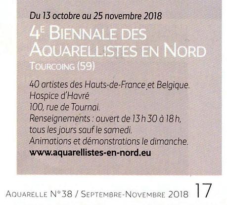 La 4ème Biennale des Aquarellistes en Nord reléguée en fin de page sur l’Art de l’Aquarelle