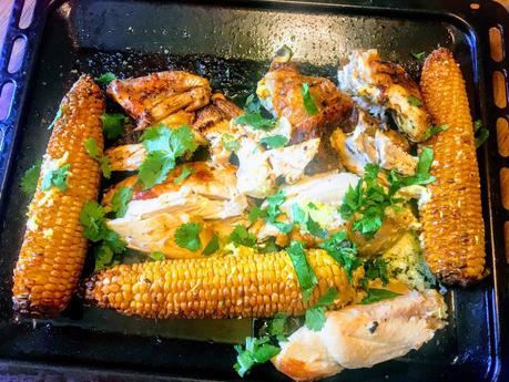 Poulet au beurre de gingembre et ses épis de maïs Poulet au beurre de gingembre et ses épis de maïs
