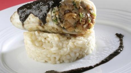 Recette Encornets farcis à l’encre façon risotto