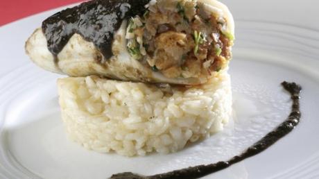 Recette Encornets farcis à l’encre façon risotto Recette Encornets farcis à l’encre façon risotto