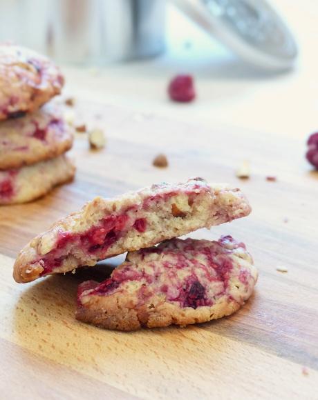 Cookies framboises, citron et amandes