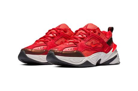 Nike décline la M2K Tekno dans une nouvelle construction Une Nike M2K Tekno Red Suède en approche