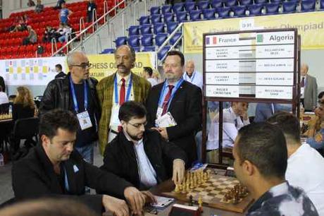 Lors de la ronde 3, la France, emmenée par son leader Maxime Vachier-Lagrave a vaincu logiquement l'équipe d'Algérie sur le score de 3.5-0.5 - Photo © Chess & Strategy