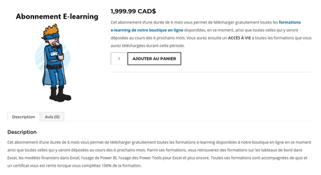 Abonnement E-learning: 96 heures de formation, accès à vie, contenu révisé, moins de 4$ la leçon!
