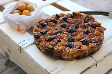 Fougasse façon pudding aux mirabelles et aux olives