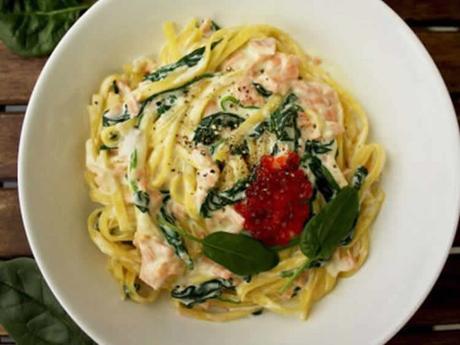 Tagliatelle épinards et saumon fumé au thermomix