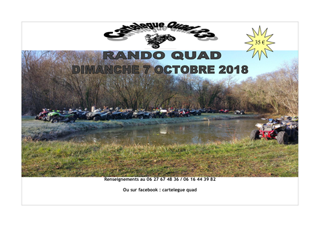 Rando quad et moto de Cartelègue quad 33, le 7 octobre 2018 Rando quad et moto de Cartelègue quad 33, le 7 octobre 2018