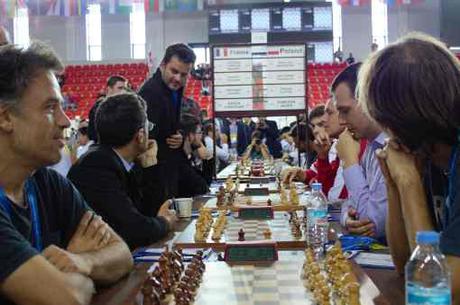 Lors de la ronde 5, la France, emmenée par son leader Maxime Vachier-Lagrave (2780 Elo), s'incline 3-1 dans son match contre l'incroyable équipe de Pologne - Photo © Chess & Strategy