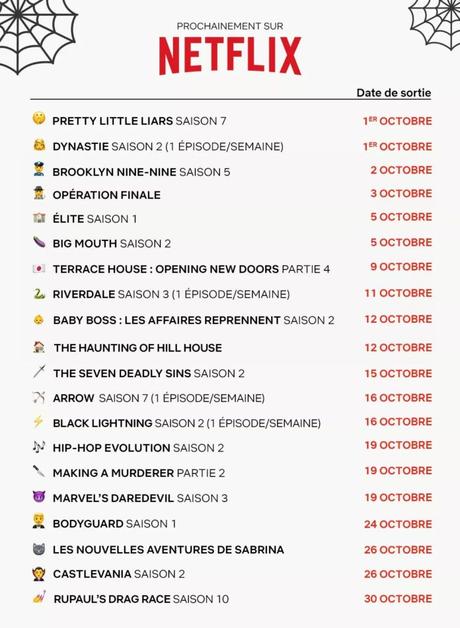 Netflix – Le programme d’Octobre 2018 Netflix – Le programme d’Octobre 2018