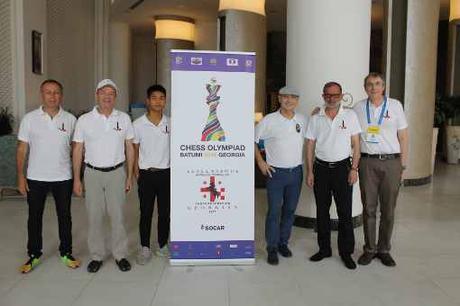 La photo officielle de l'équipe masculine de Monaco aux Olympiades d'échecs 2018 de Batoumi en Géorgie - Photo © Chess & Strategy