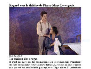 Regard vers le théâtre de Pierre-Marc Levergeois  « La ménagerie de verre » – Théâtre de Poche