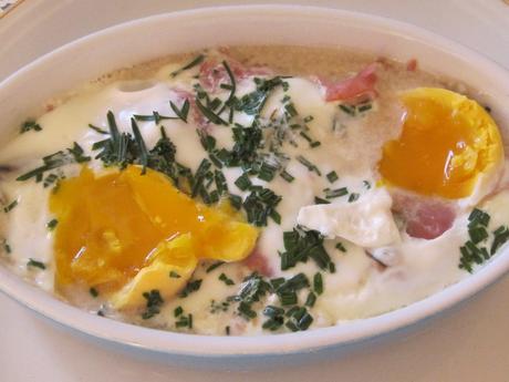 Oeufs cocotte au reblochon/chorizo