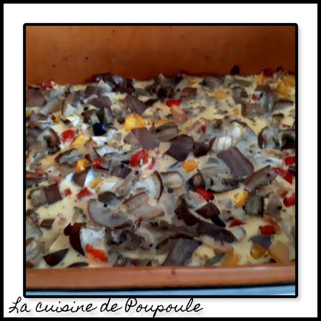 Flan d'aubergine et de poivrons
