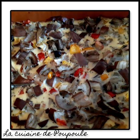Flan d'aubergine et de poivrons