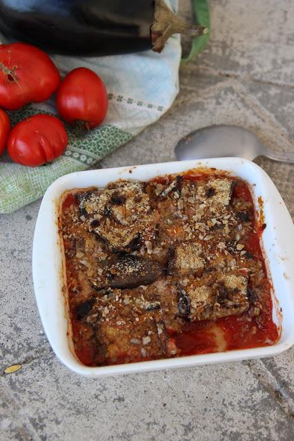 Cuillère et saladier : Cannelloni d'aubergine vegan (deux versions : okara ou tofu)