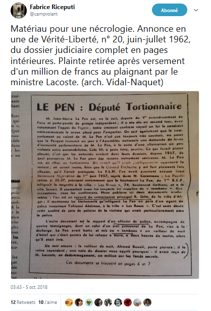 5/10/2018 #JMLP toujours pas mort… Ya de la chance pour la charogne