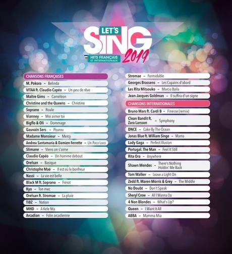 Let's Sing 2019 Hits Français et Internationaux liste complète des titres