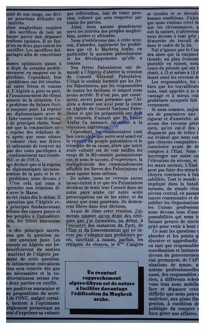 622_ OCTOBRE 1988 EN ALGERIE.... La presse d'alors... en vrac....