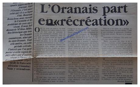 622_ OCTOBRE 1988 EN ALGERIE.... La presse d'alors... en vrac....