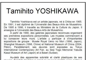 Galerie TAMENAGA                     Exposition  Tamihito YOSHIKAWA 15 Novembre au 6 Décembre 2019