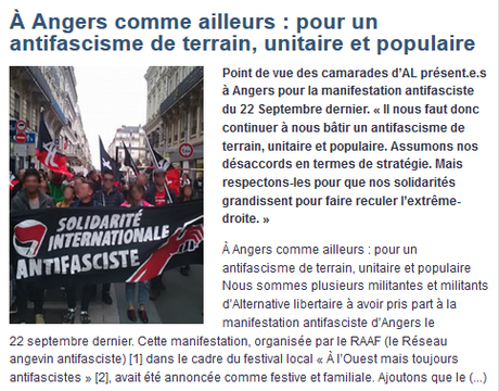 lutte antifasciste : contribution d’Alternative Libertaire au nécessaire débat #Angers
