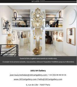 1831 Art Gallery à Art Elysées 18/22 Octobre 2018 1831 Art Gallery à Art Elysées 18/22 Octobre 2018