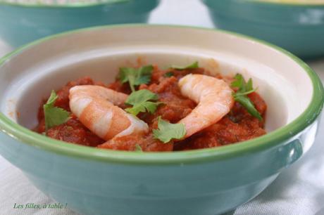 Tajine de crevettes à la chermoula