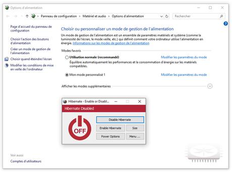 Hibernate - Enable ou Disable, activez ou de désactivez facilement l'hibernation sur votre ordinateur