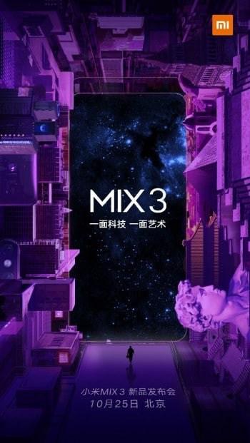 Xiaomi Mi Mix 3 : la date de présentation est officielle.
