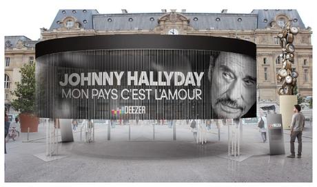 Une borne d’écoute géante du nouvel album de Johnny Hallyday à la Gare Saint-Lazare