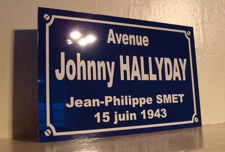 Magnifique plaque collector de rue au nom de Johnny Hallyday !